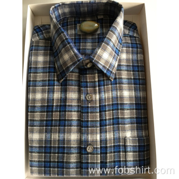 Flannel Cotton Plaid Fabric Business Shirt